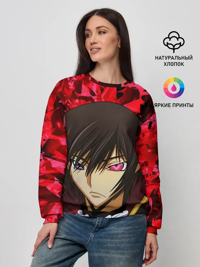 Женский свитшот с принтом «Code Geass — GODE GEASS textured»