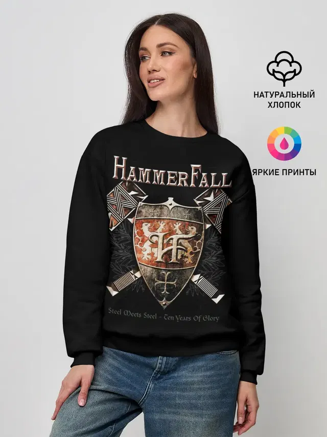 Женский свитшот с принтом «Разный рок — HammerFall»