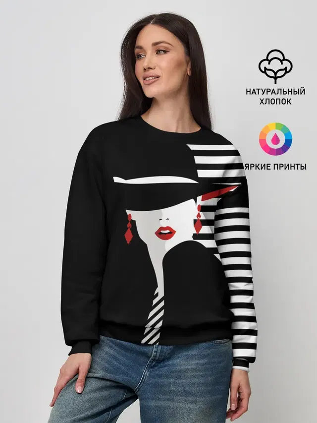Женский свитшот с принтом «Искусство — Fashion»