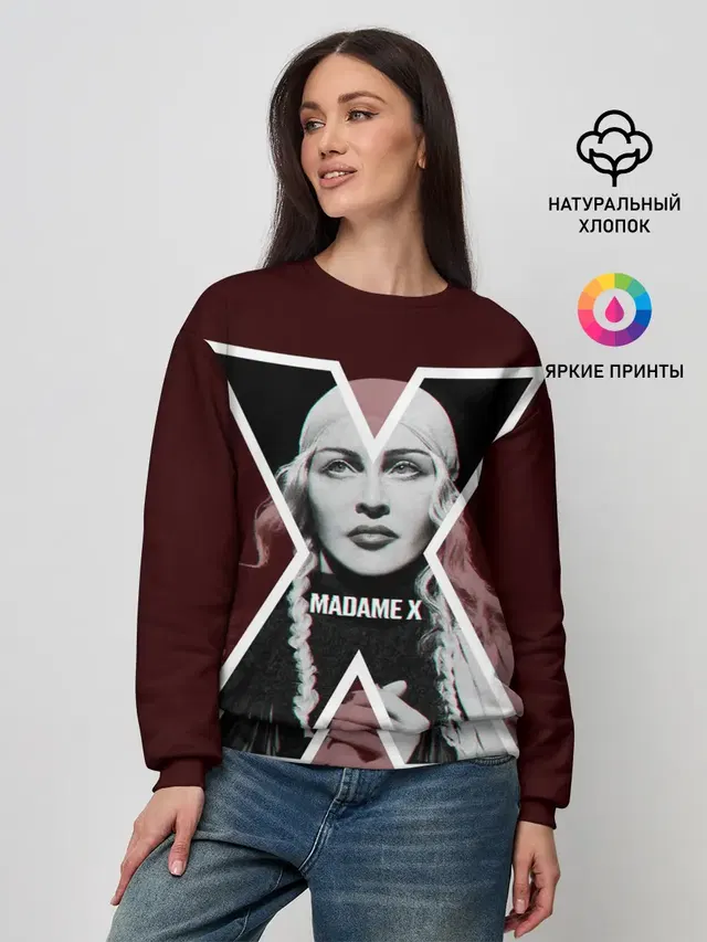 Женский свитшот с принтом «Поп музыка и R&B — MADAMEX»
