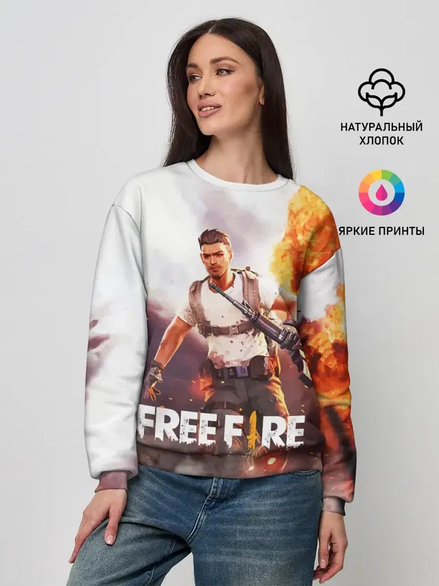 Женский свитшот с принтом «explosion — FREE FIRE»