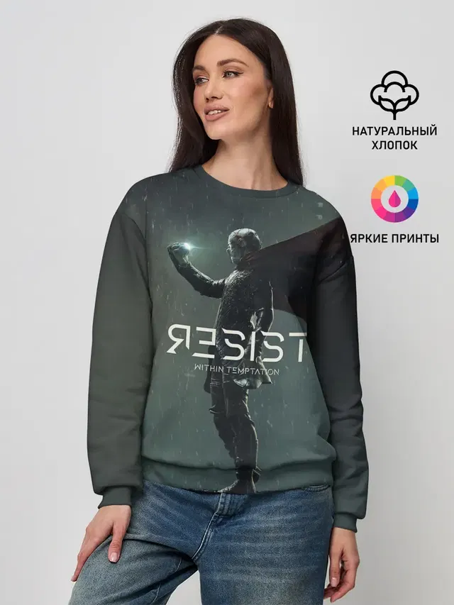 Женский свитшот с принтом «Разный рок — Within Temptation RESIST»