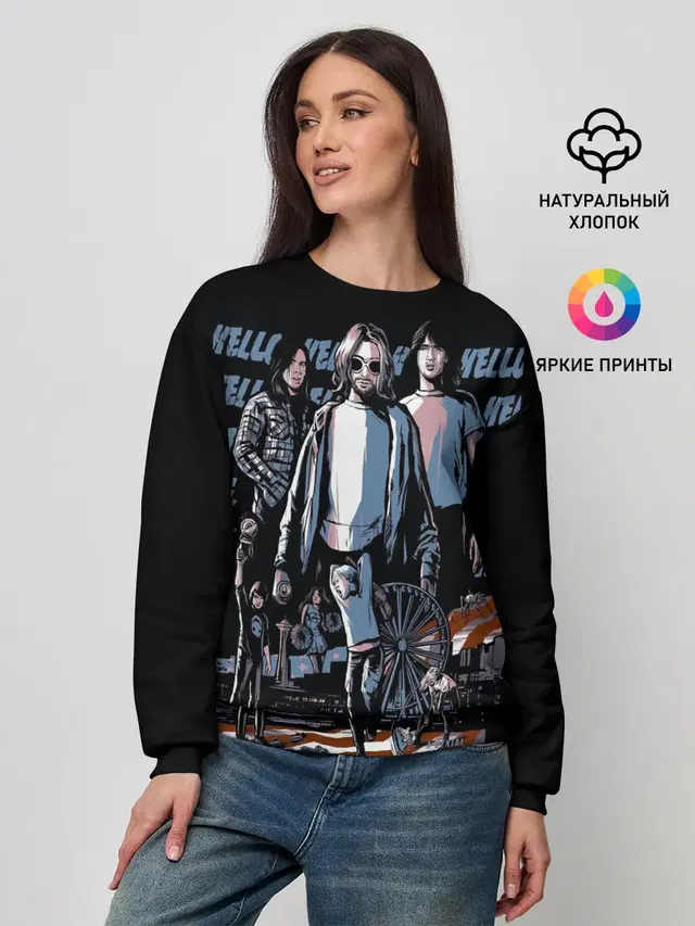 Женский свитшот с принтом «Kurt Cobain — Nirvana»