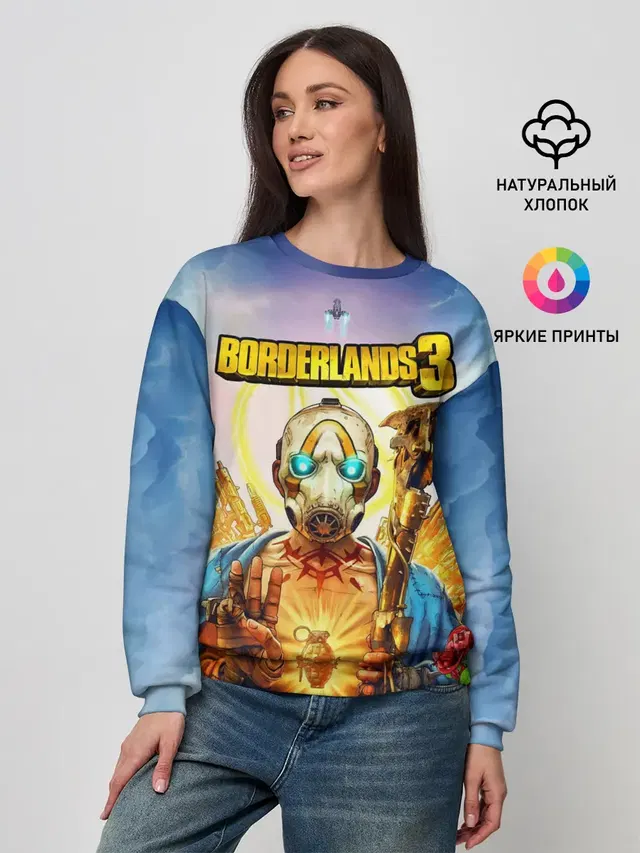 Женский свитшот с принтом «Разные игры — BORDERLANDS 3»