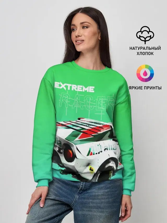Женский свитшот с принтом «Разные автомобильные — Extrime Racer»