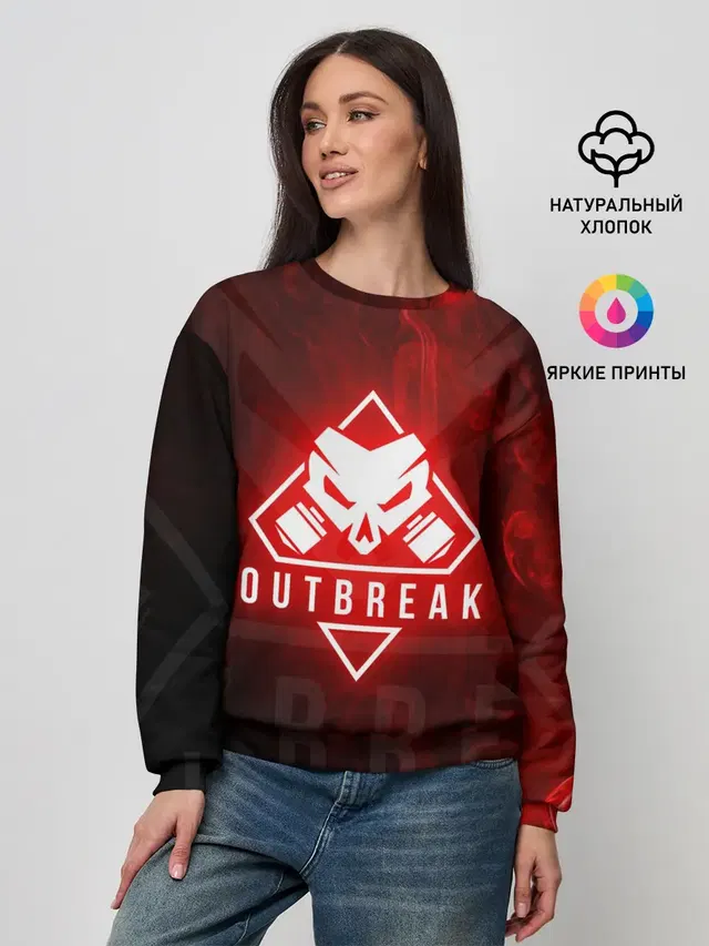 Женский свитшот с принтом «Outbreak — RAINBOW SIX SIEGE OUTBREAK»