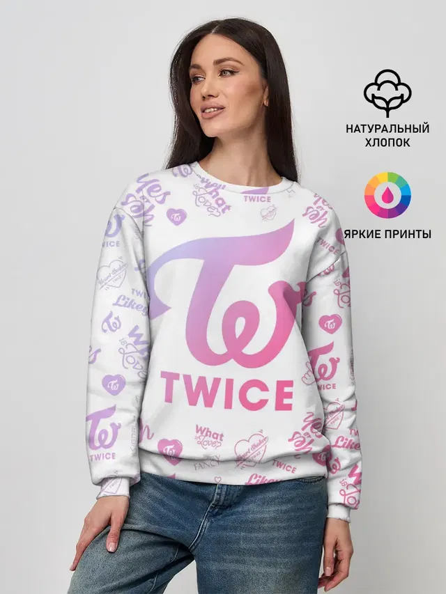 Женский свитшот с принтом «Twice»