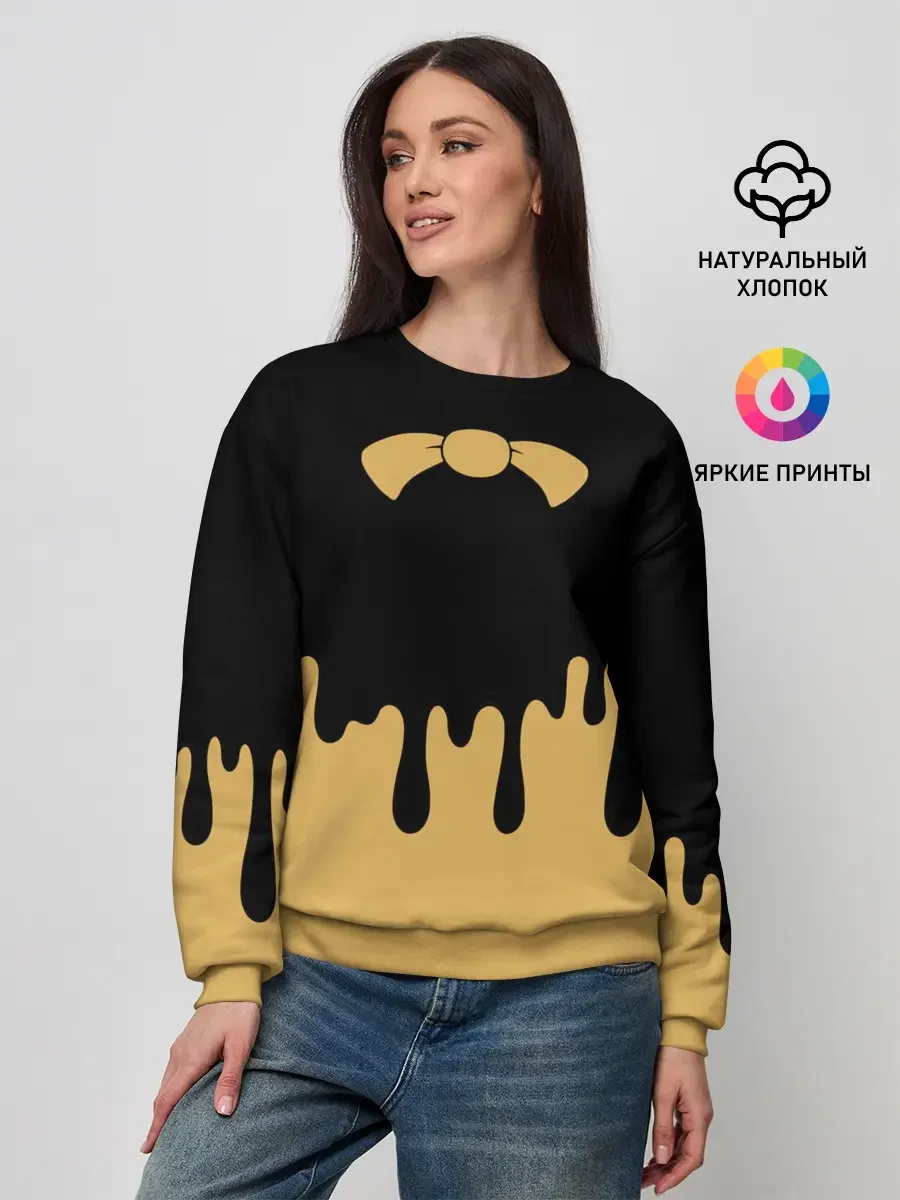 хлопковый свитшот «Bow tie» — мерч купить — принт крупно
