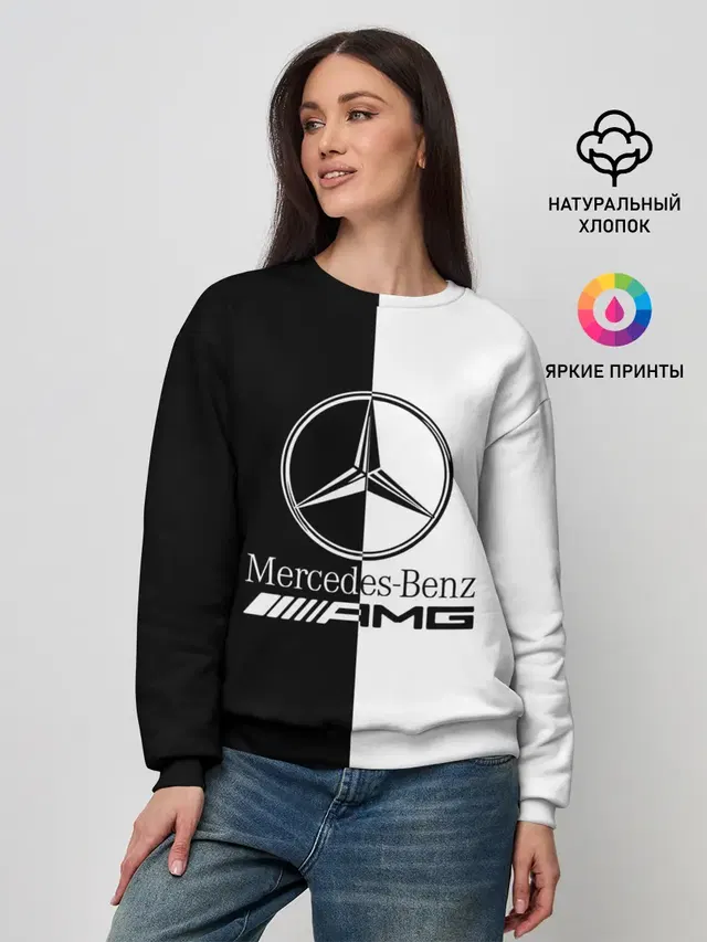 Женский свитшот с принтом «Merсedes — MERCEDES-BENZ»