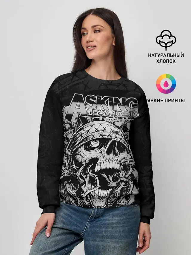 Женский свитшот с принтом «Asking Alexandria»
