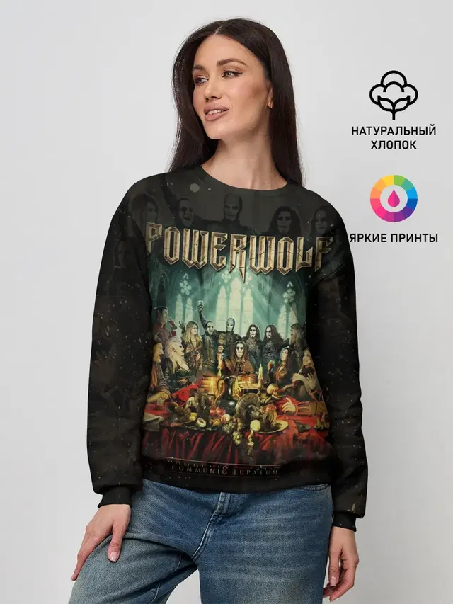 Женский свитшот с принтом «Разный рок — Powerwolf»