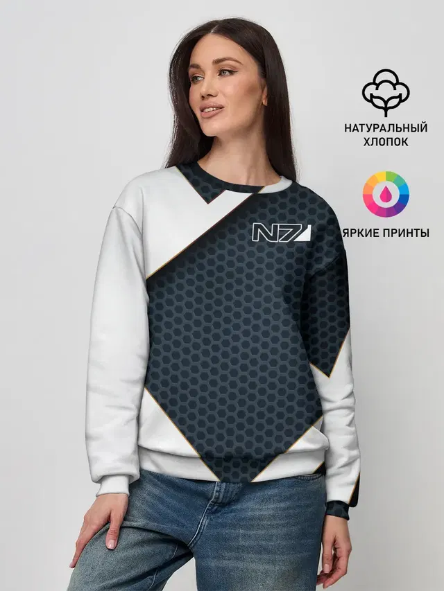 Женский свитшот с принтом «Mass Effect — Mass Effect N7»
