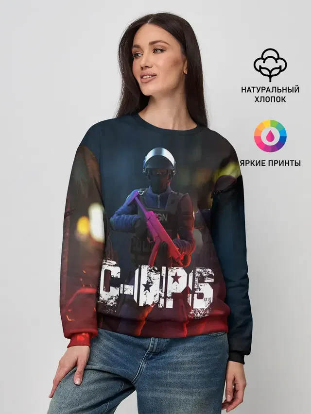 Женский свитшот с принтом «Разные игры — C-OPS»