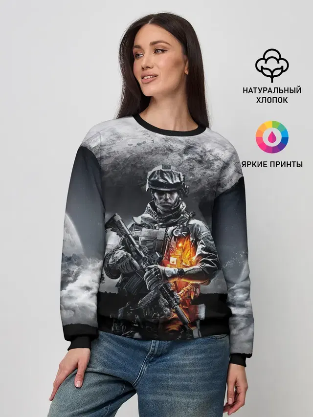 Женский свитшот с принтом «BATTLEFIELD»