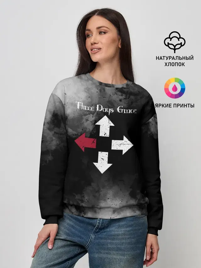 Женский свитшот с принтом «Three Days Grace»