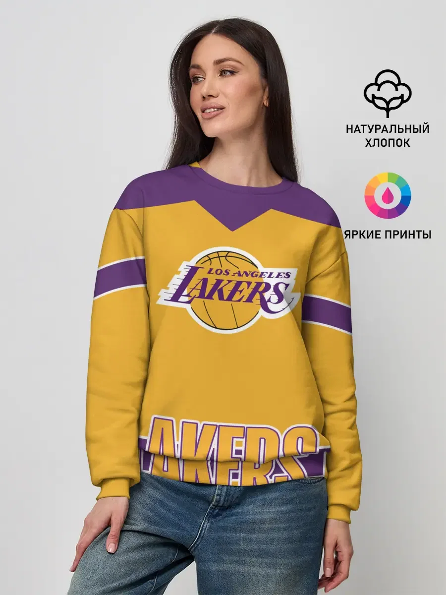Женский свитшот с принтом «Los Angeles Lakers», вид спереди