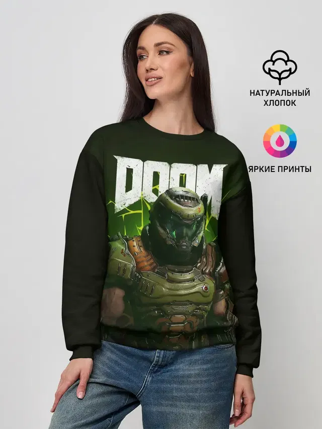 Женский свитшот с принтом «Дум — Doom Eternal»