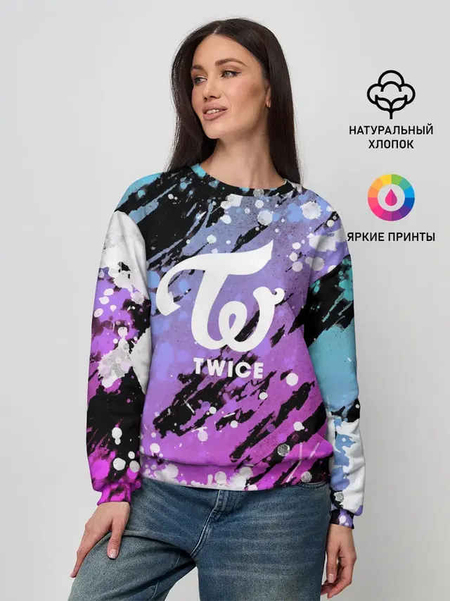 Женский свитшот с принтом «Twice»