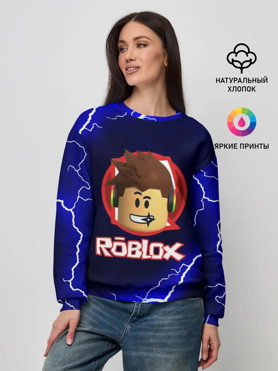 Женский свитшот с принтом «ROBLOX», вид спереди