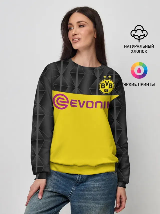 Женский свитшот с принтом «Borussia — Холанд home 19-20 UEFA»