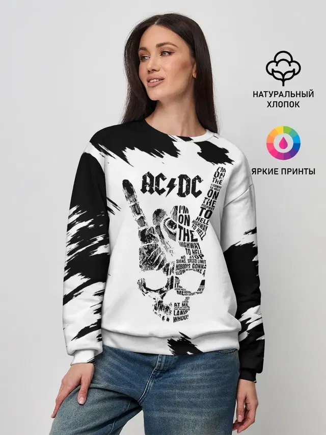 Женский свитшот с принтом «AC/DC»