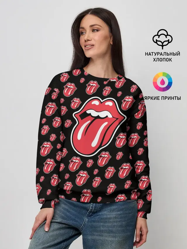 Женский свитшот с принтом «Rolling Stones»