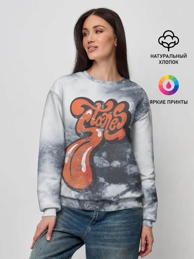 Женский свитшот с принтом «Rolling Stones»