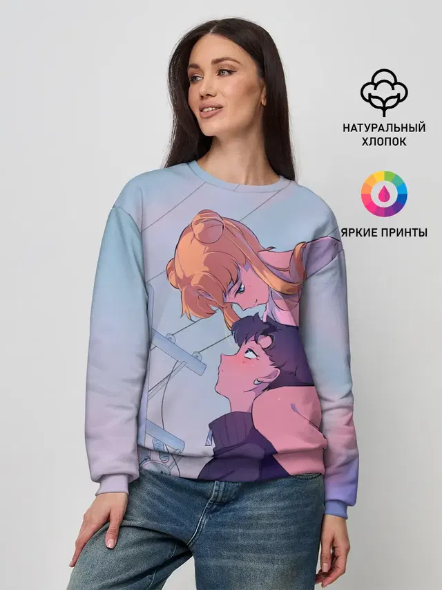 Женский свитшот с принтом «Anime»