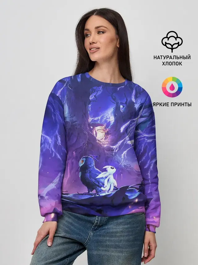 Женский свитшот с принтом «Ori and the will of the wisps»