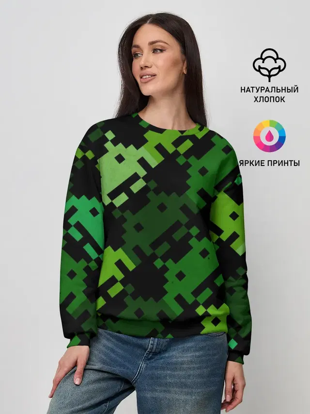 Женский свитшот с принтом «Тетрис и денди — Space Invaders»