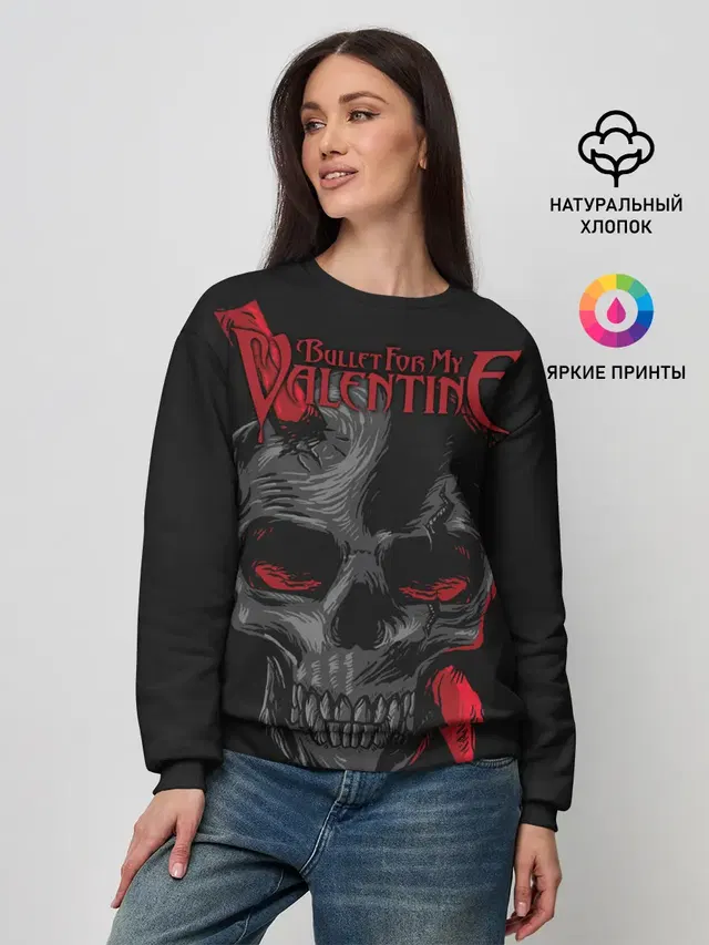 Женский свитшот с принтом «Bullet For My Valentine»