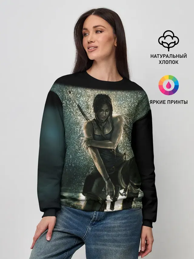 Женский свитшот с принтом «Tomb Raider»