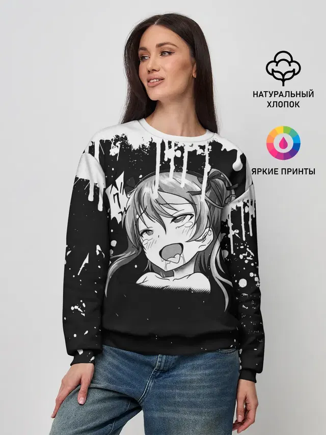 Ахегао лицо чб