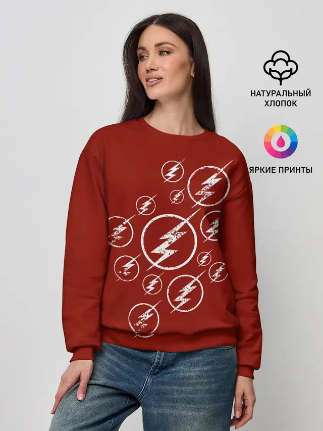 Женский свитшот с принтом «Флэш — The Flash Logo»