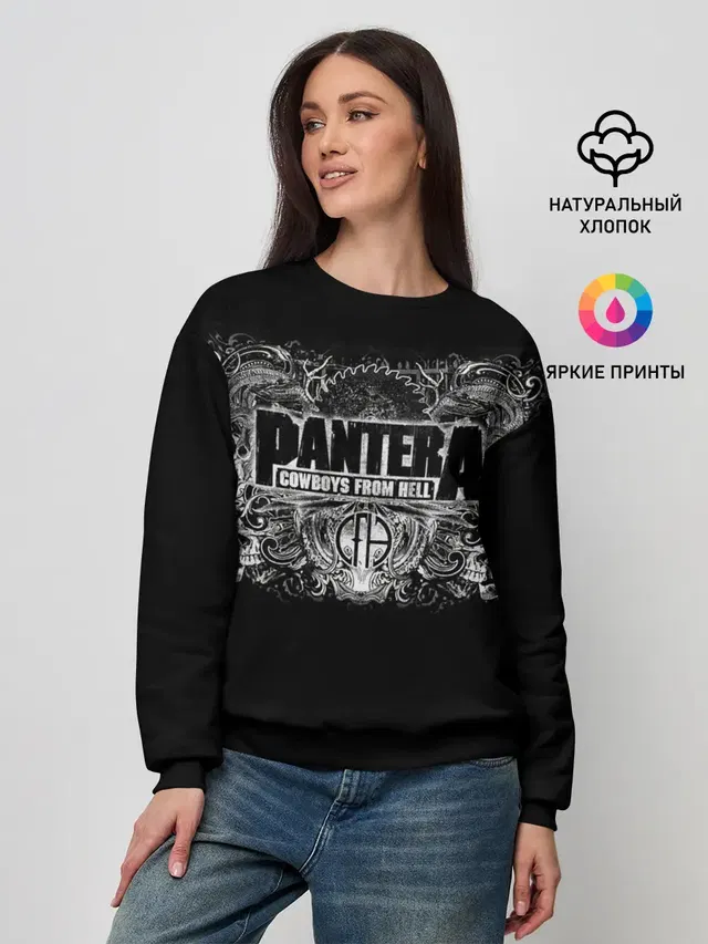 Женский свитшот с принтом «Разный рок — PANTERA.»