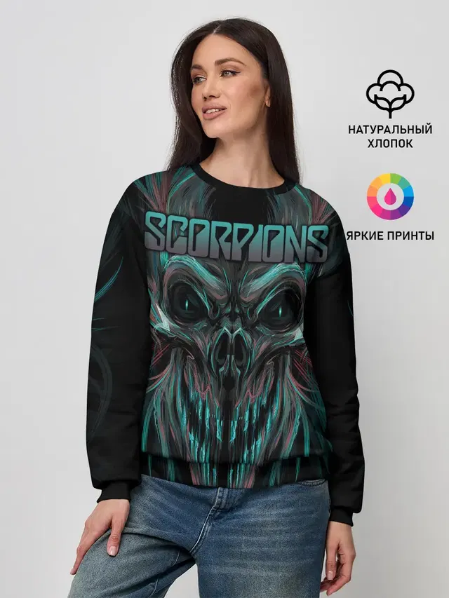Женский свитшот с принтом «Scorpions»