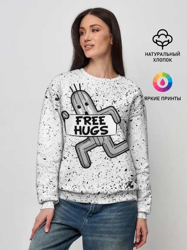 Женский свитшот с принтом «Final Fantasy — FREE HUGS»