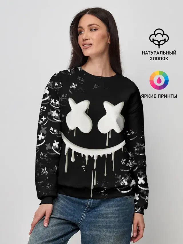 Женский свитшот с принтом «Marshmello»