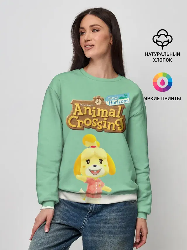 Женский свитшот с принтом «Animal Crossing»