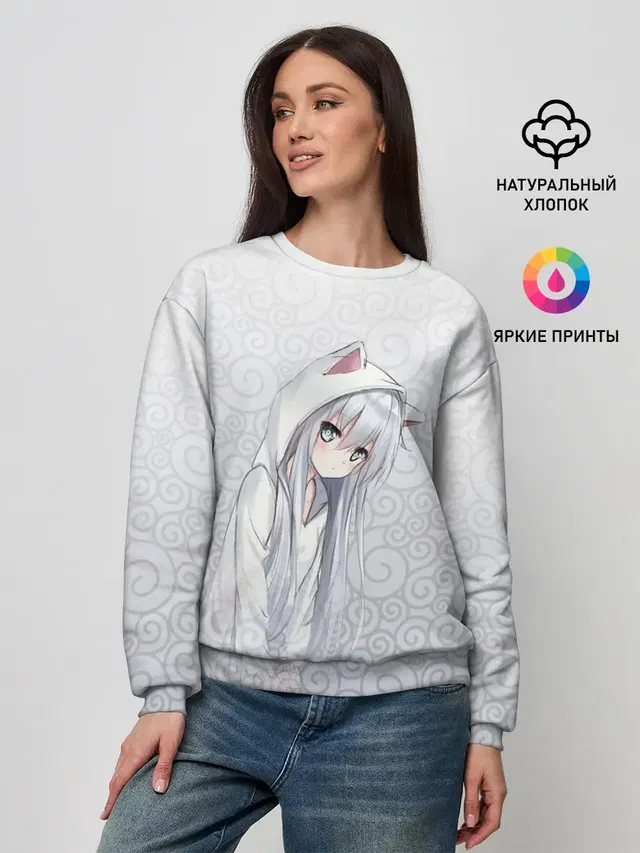 Женский свитшот с принтом «Cat-girl»