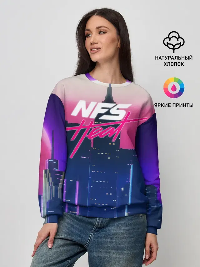 Женский свитшот с принтом «Cityscape — NFS Heat»