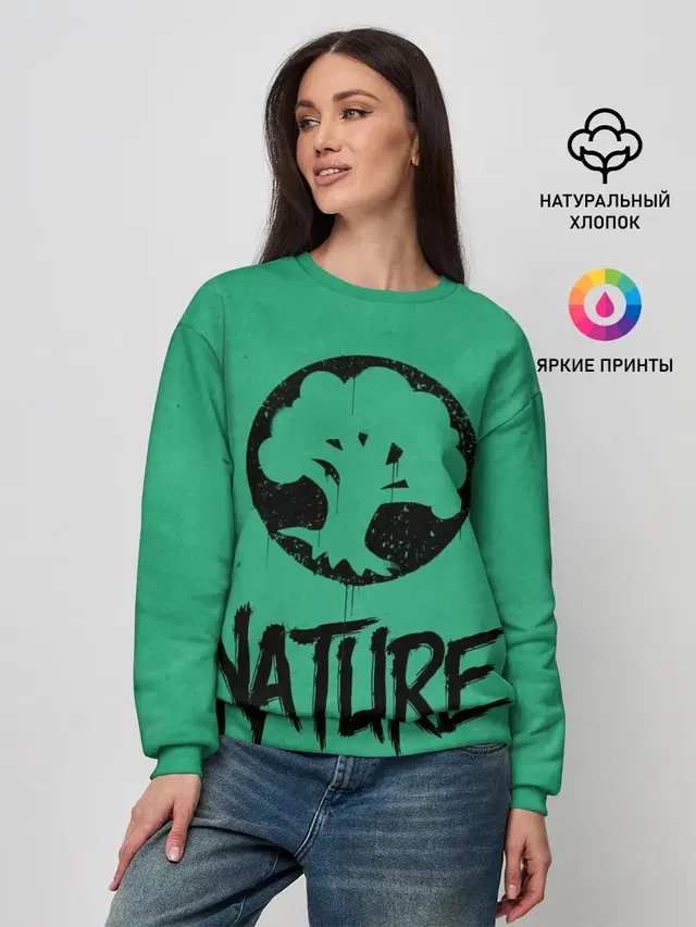 Женский свитшот с принтом «Magic:The Gathering — Emblems Nature»
