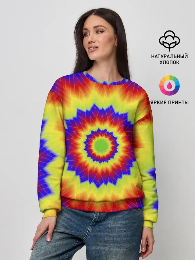 Женский свитшот с принтом «Tie-dye»