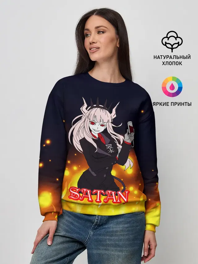 Женский свитшот с принтом «Helltaker — Helltaker Satan Girl»