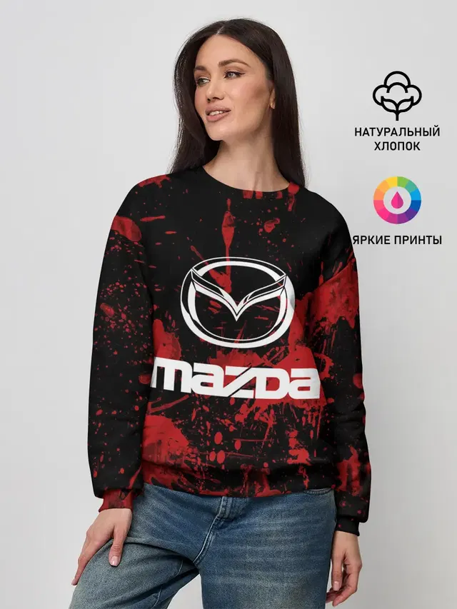 Женский свитшот с принтом «Mazda»