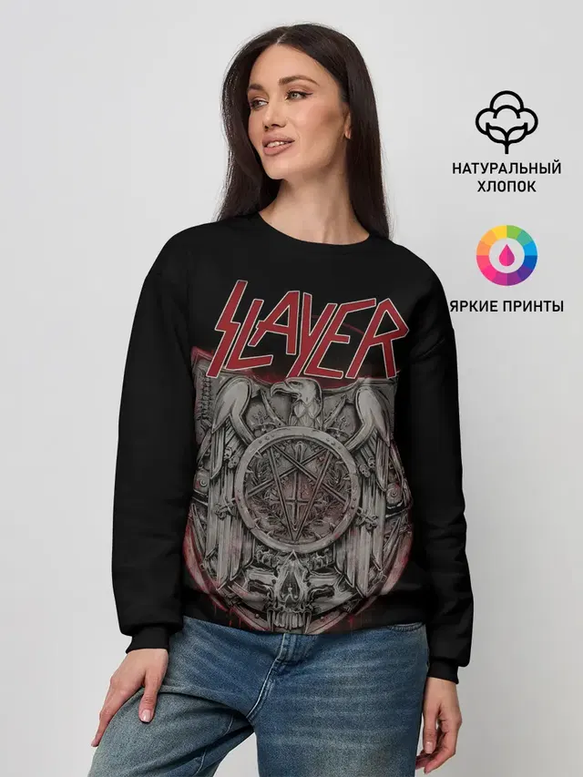Женский свитшот с принтом «Slayer — СЛЭЙЕР»