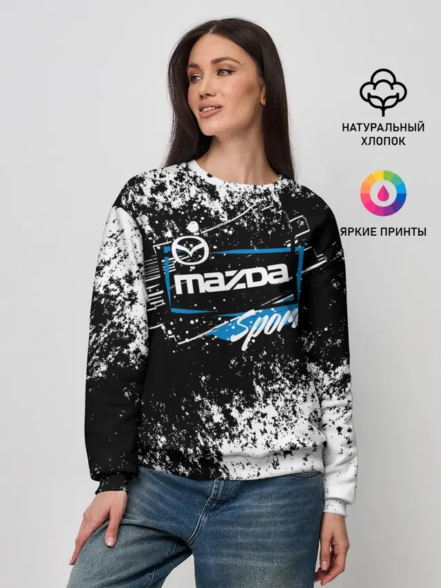 Женский свитшот с принтом «Mazda — MAZDA SPORT»