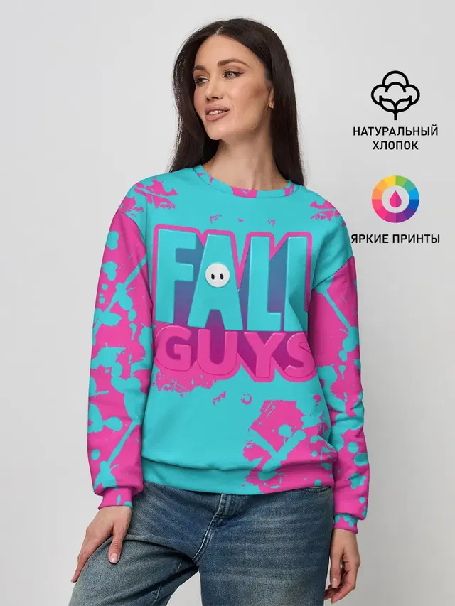 Женский свитшот с принтом «Fall Guys — Fall Guys: Ultimate Knockout»