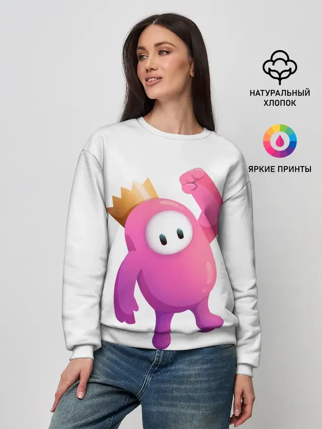 Женский свитшот с принтом «Разные игры — Fall Guys»