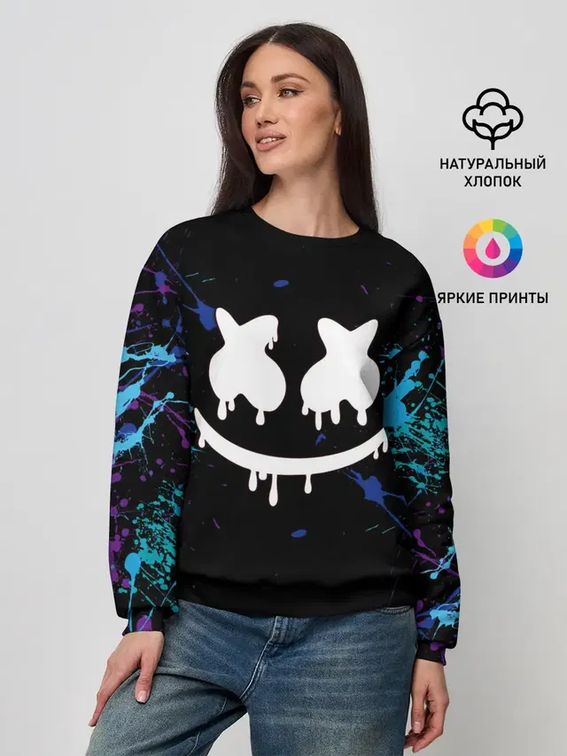 Женский свитшот с принтом «Marshmello»